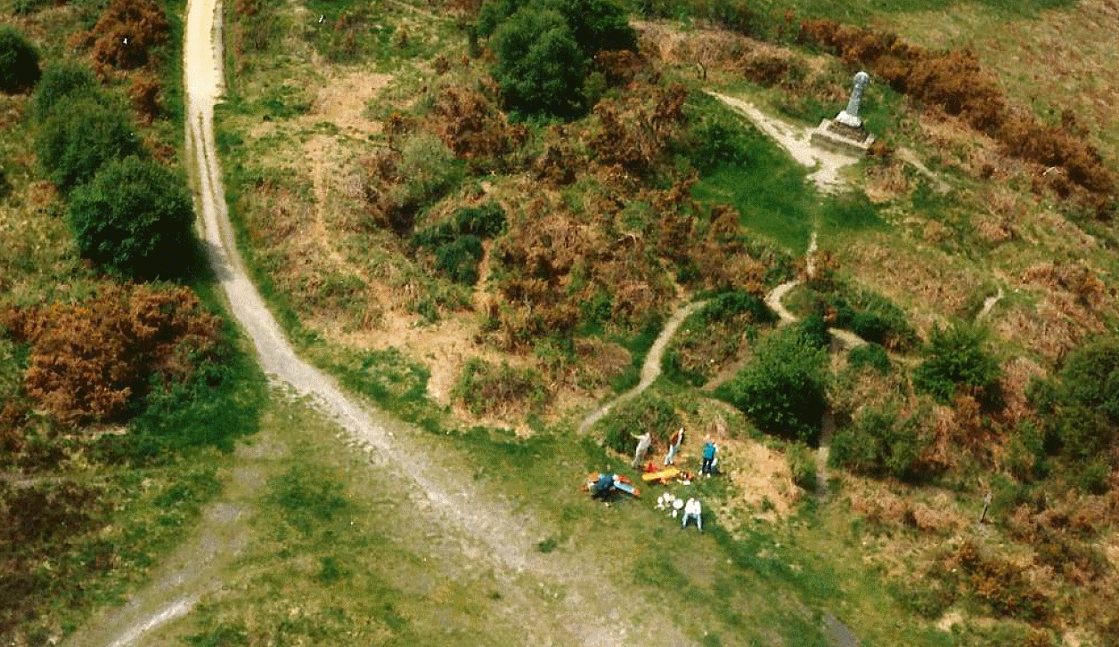 Aerial photo of the Monument on Chobham Common