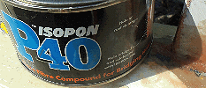 Isopon P40 where keel meets hull