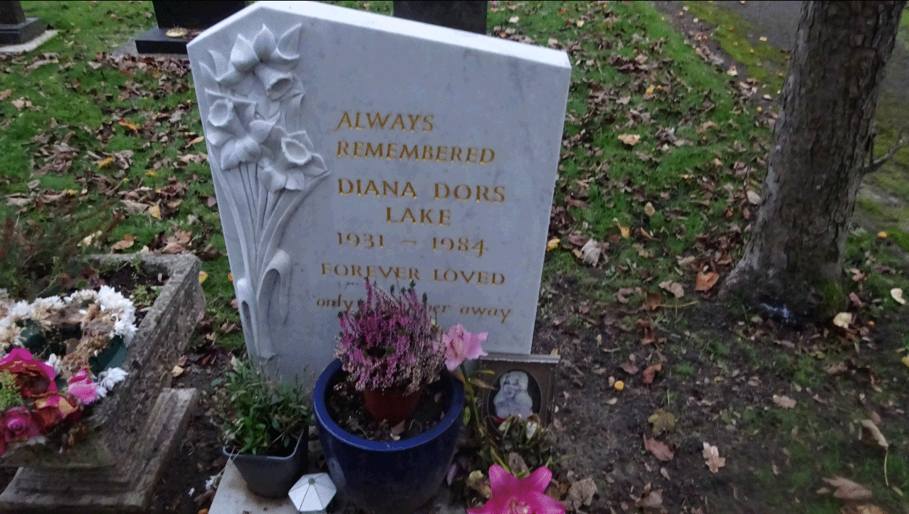 Diana Dors Lake grave
